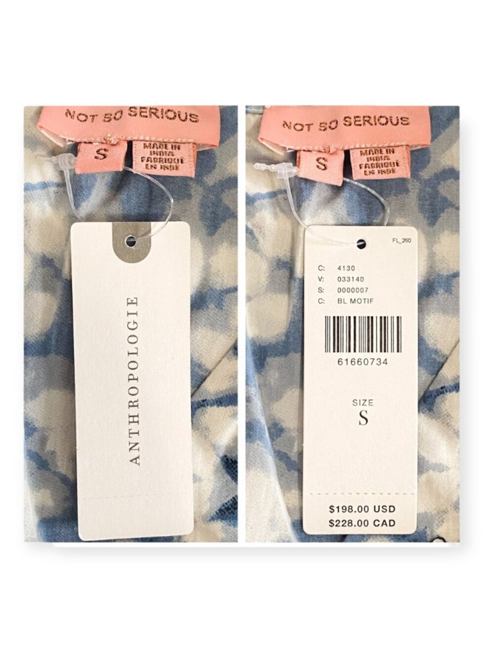 Anthropologie Behati Blue Print Mini Dress size S, NWT - Picture 8 of 16